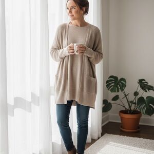 Express Beige Knit Sweater